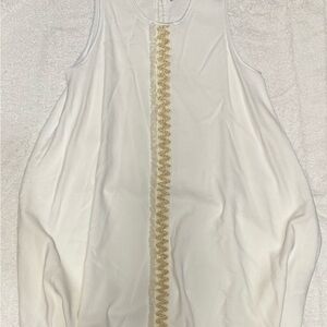 Jazmin Chebar Off White Dress with Gold Accent Women's Dress | Sz 2